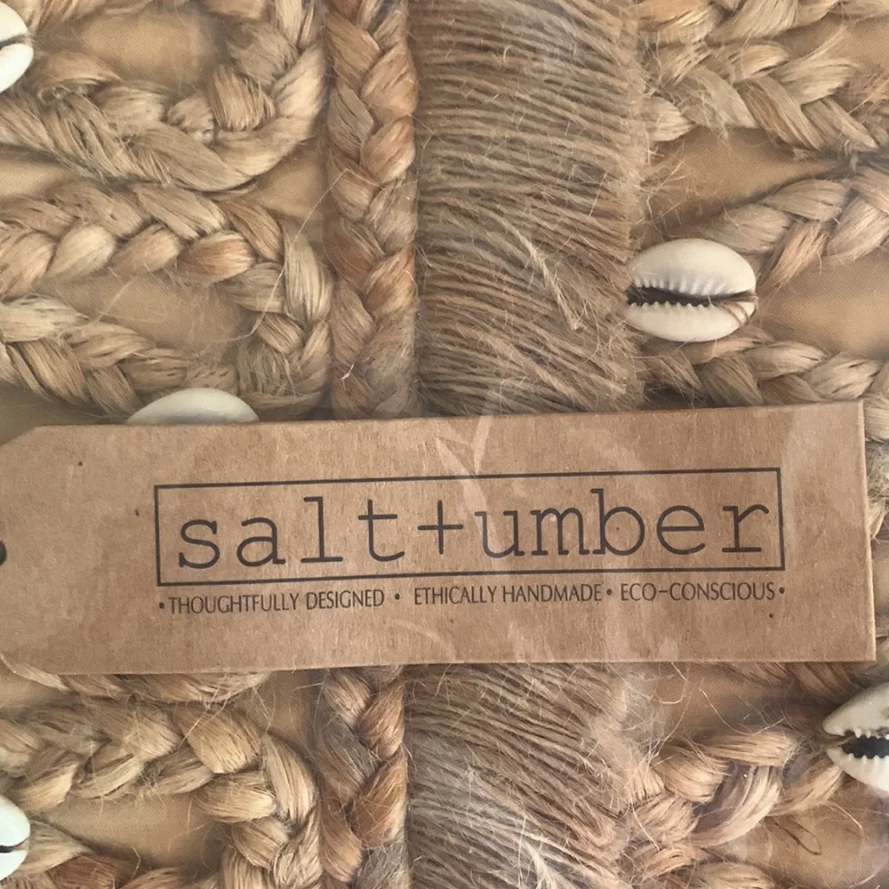 Salt + umber Isla jute Seashell tote new in package - Picture 5 of 7